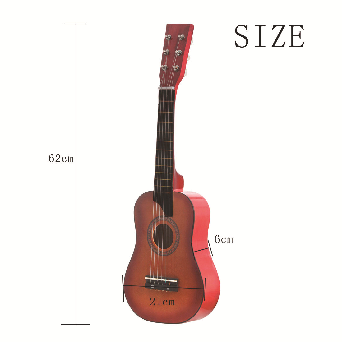 Factory direct sales of 25-inch small guitars, colored basswood, Brazilian toy guitars for beginners, six-string small guitars pic 2