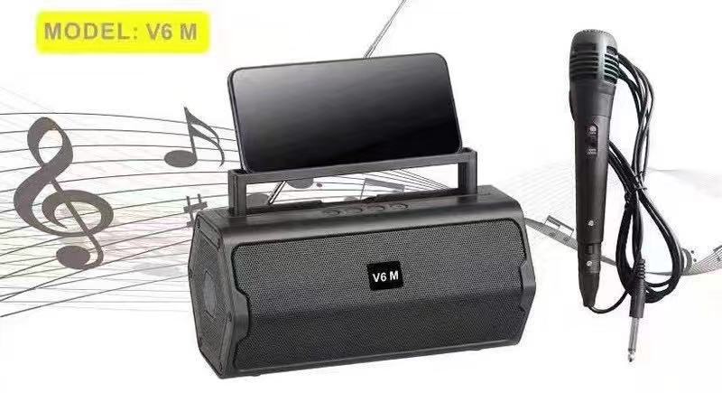 V6M蓝牙音响带麦克风孔非洲爆款低音炮蓝牙音箱 手机支架蓝牙音箱详情2