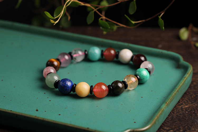 Wholesale of natural multi-treasure bracelets for women, featuring lapis lazuli, rose quartz, Tianhe stone and amethyst pic 5