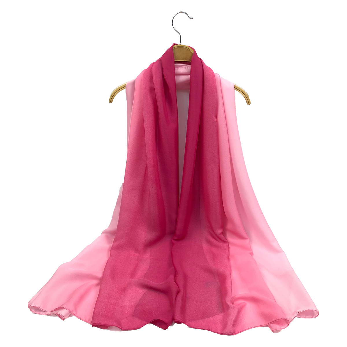 一件代发新款欧美时尚百搭丝绸质感缎面渐变色围巾 工厂批发 跨境专供详情2