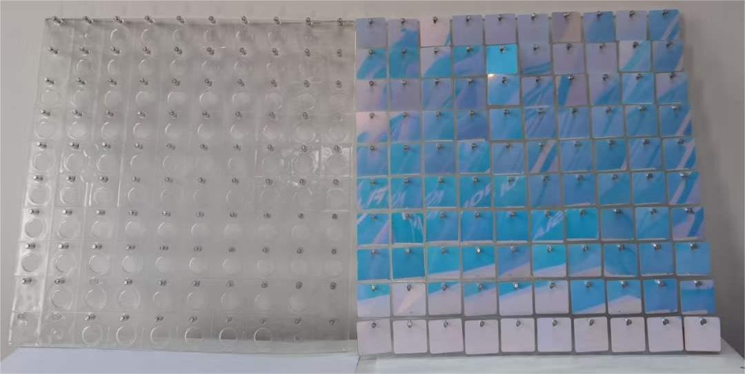 新款透明带孔亮片风动板亮片门头风动扣板广告牌装饰动感扣板舞台详情6