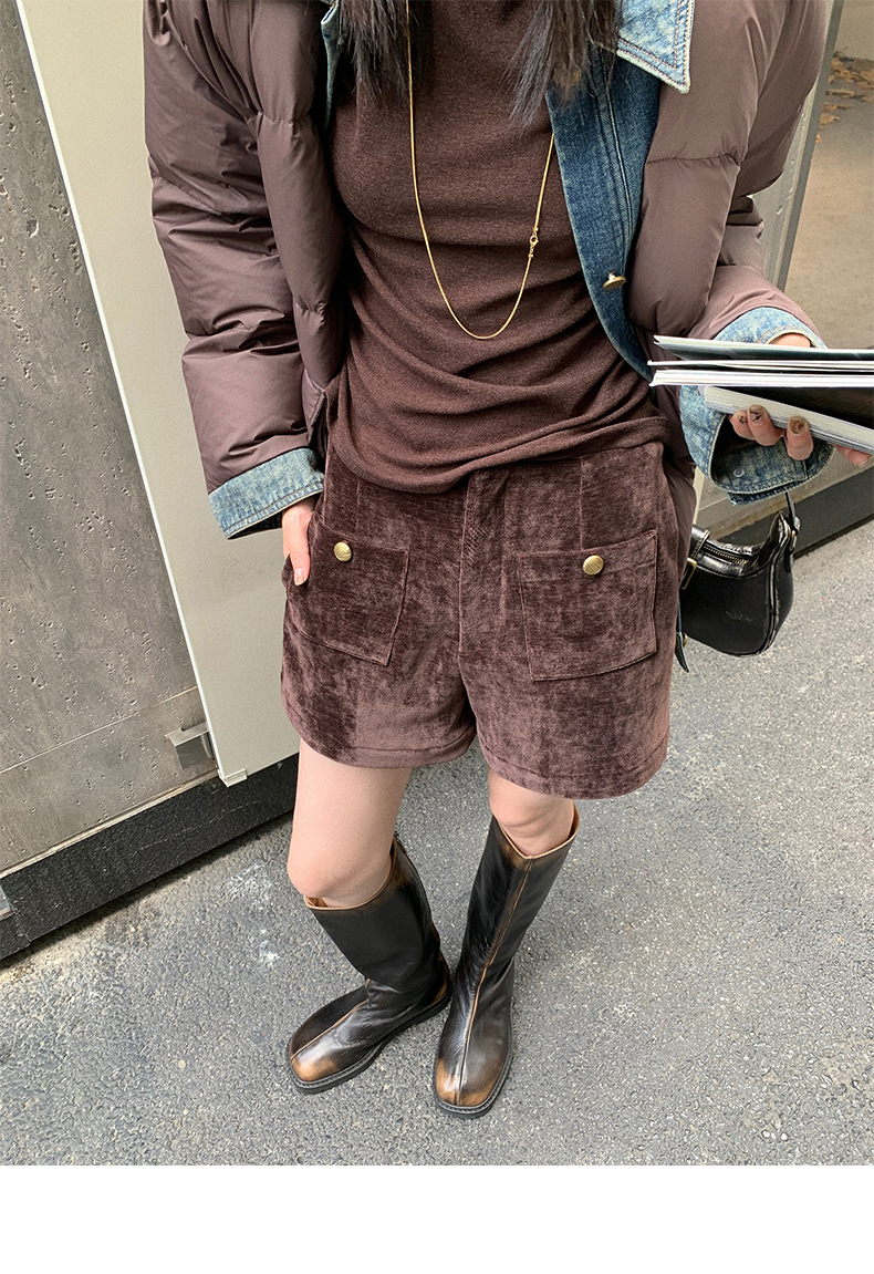 Qumeng DT CLASSIC Retro patchwork fake two-piece denim down jacket for women, 90 white duck down winter coat for women pic 28