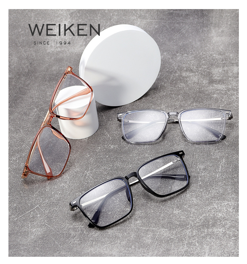 8108TR90 square, ultra-light, soft, transparent, anti-blue light, high-end look, business student female glasses frame pic 9