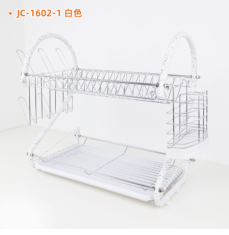 不锈钢碗碟沥水架家用放餐具筷子厨房置物架多功能台面双层收纳架详情17