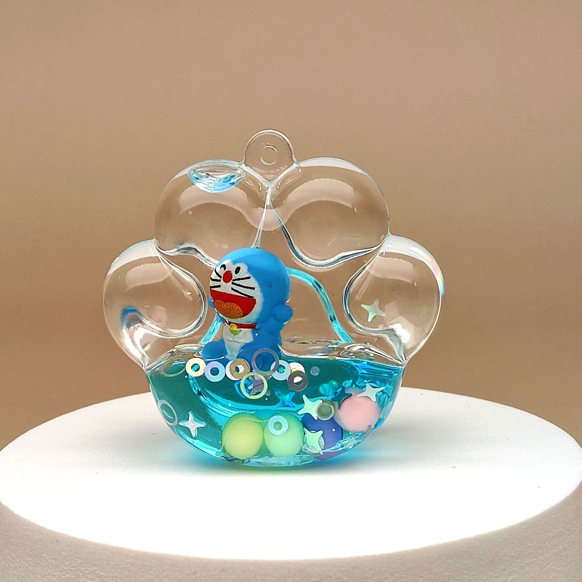 创意亚克力入油流沙瓶蓝色卡通钥匙扣香水汽车配饰桌面摆件饰品详情25