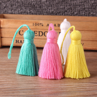 New color-offset double-ended cotton thread tassel handcrafted clothing, cheongsam with lapel button and Chinese-style classical tassel pendant pic 6