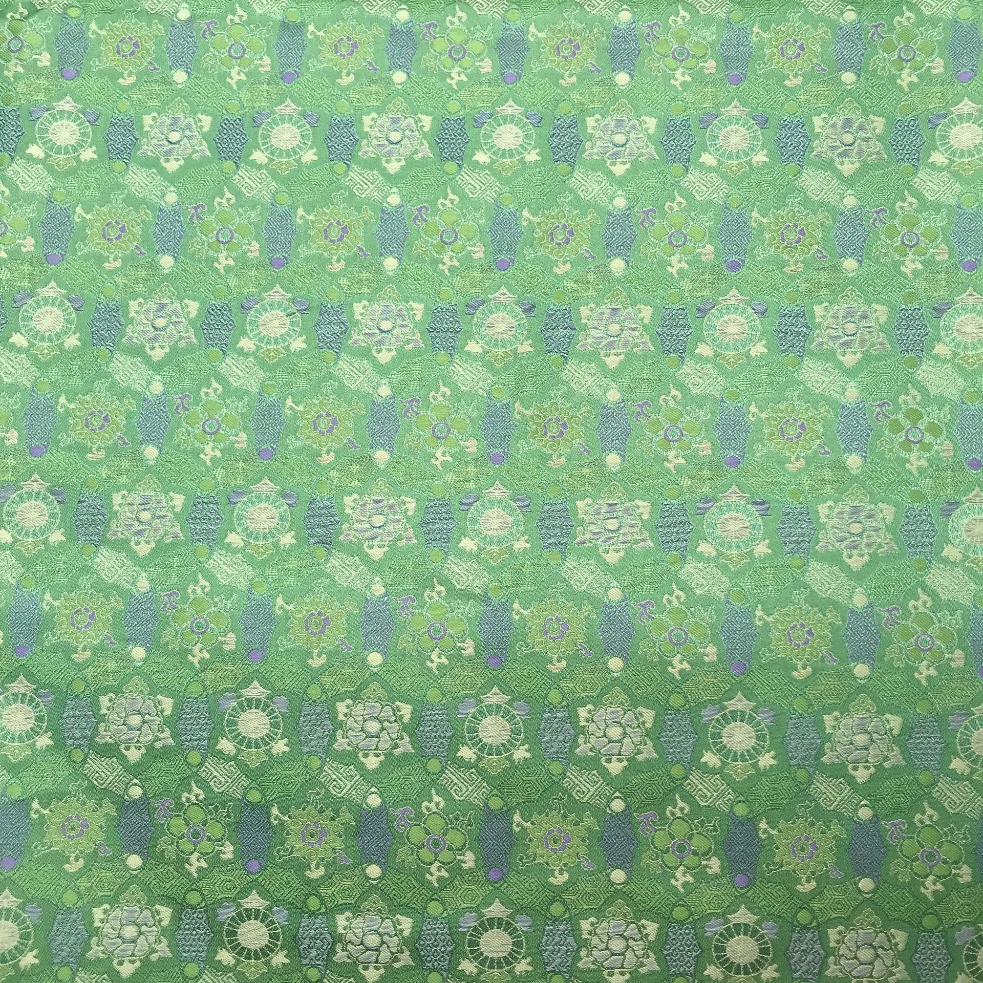 国潮现货色织宋锦中式马甲国风布料八达纹藻井竹叶提花仿宋锦旗袍面料详情26