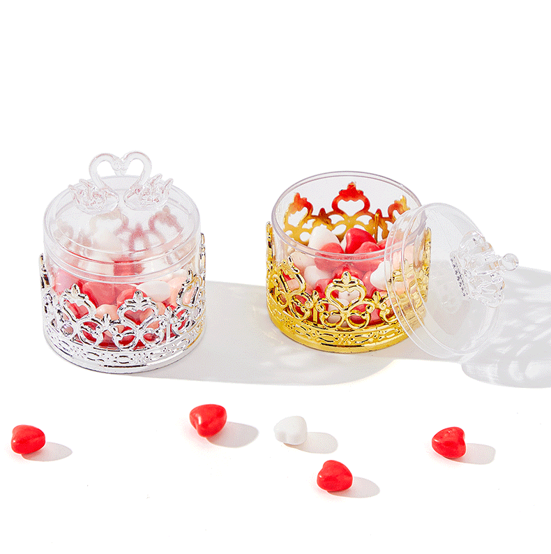 跨境电镀金银塑料糖果盒婚礼礼品盒糖果罐生日派对伴手礼喜糖盒详情20