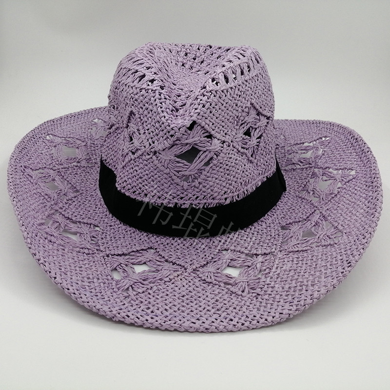 2023 New style denim hat for women, hollowed-out and foldable papyrus, Western denim hat, European and American cross-border trade straw hat pic 42