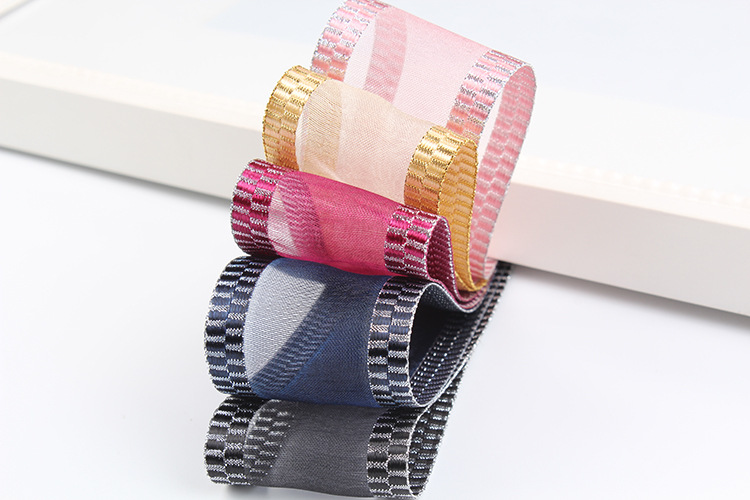Dingxin Ribbon Wholesale: Korean double-sided silver silk snow Ribbon, DIY handmade butterfly decorated ribbon, edge net ribbon pic 6