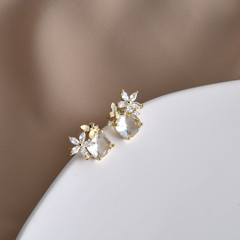 韩版时尚气质耳钉女S925银针小众设计感蝴蝶耳饰超仙甜美耳坠批发详情14