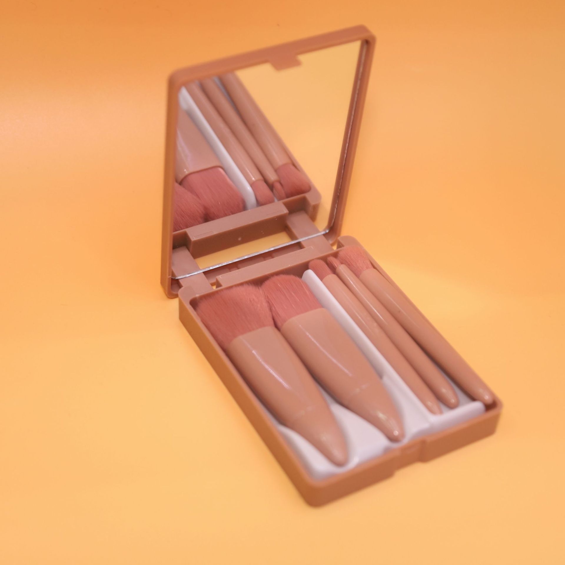 镜盒5支化妆刷套装便携款带镜子多功能散粉刷腮红刷美妆工具详情12