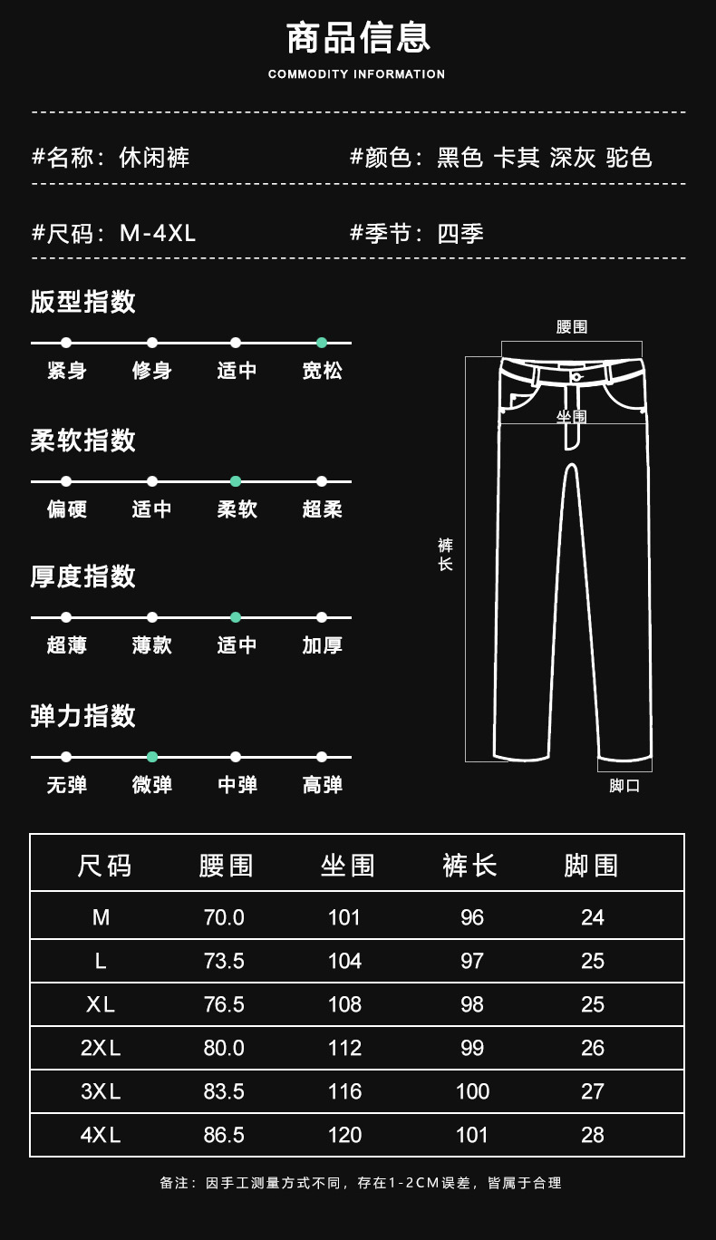 2024时尚薄款工装裤男多兜束脚长裤潮牌宽松百搭男生哈伦裤子男生详情7