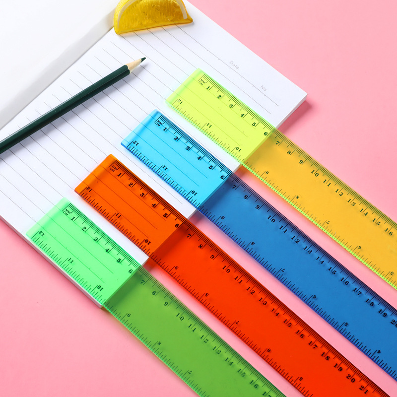 Cross-border wholesale plastic flexible rulers, transparent and flexible straight rulers, student examination and homework measuring tools, learning supplies pic 1