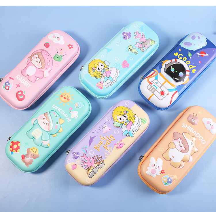 Self-owned brand cartoon EVA large-capacity 3D hard shell pen cases for children and primary school students, simple and niche hand-held stationery boxes and pencil cases wholesale pic 8