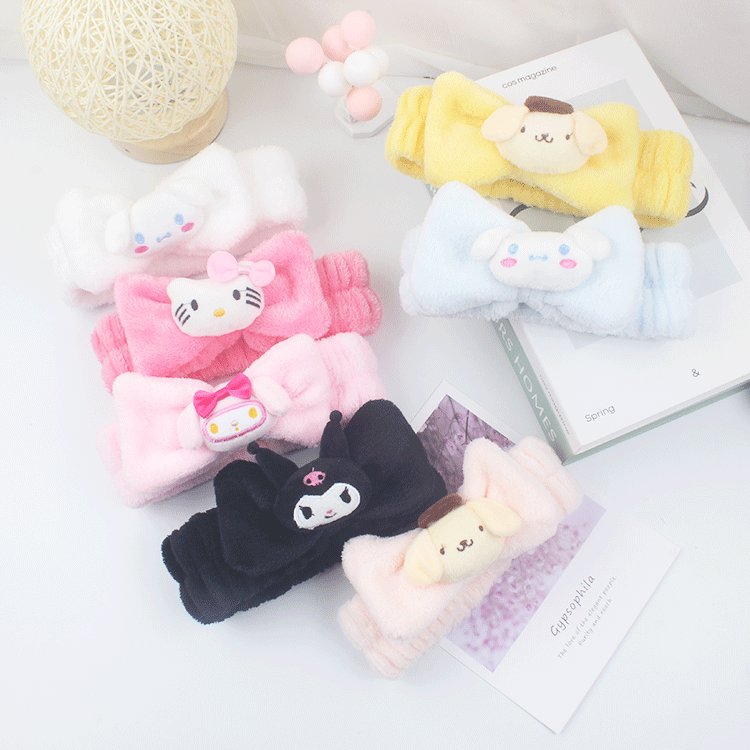 Nuevos productos adorable cartoon peluche arcos aros de pelo accesorios de pelo minimalista lavado facial máscara corset hair band straightlot pic 2