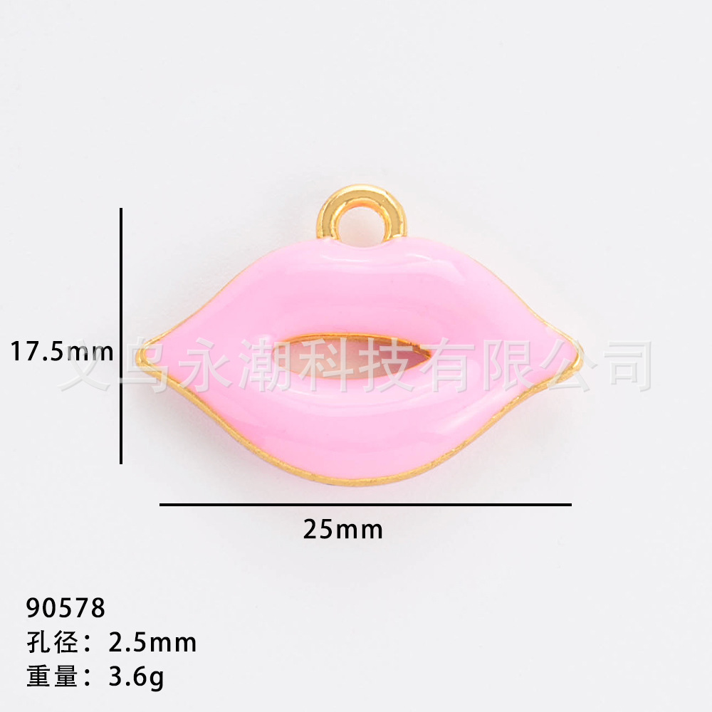 Yiwu Accessories Alloy DIY accessories Spring and Summer bestsellers Red lip earrings, earrings, necklaces, pendants, niche design styles pic 13