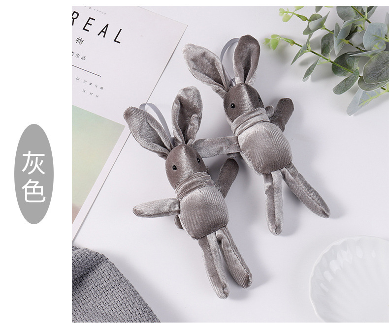 Wholesale of Korean plush Internet celebrity wish rabbit pendants, eternal flower bouquets, rabbit backpacks, keys, plush toys and accessories pic 7