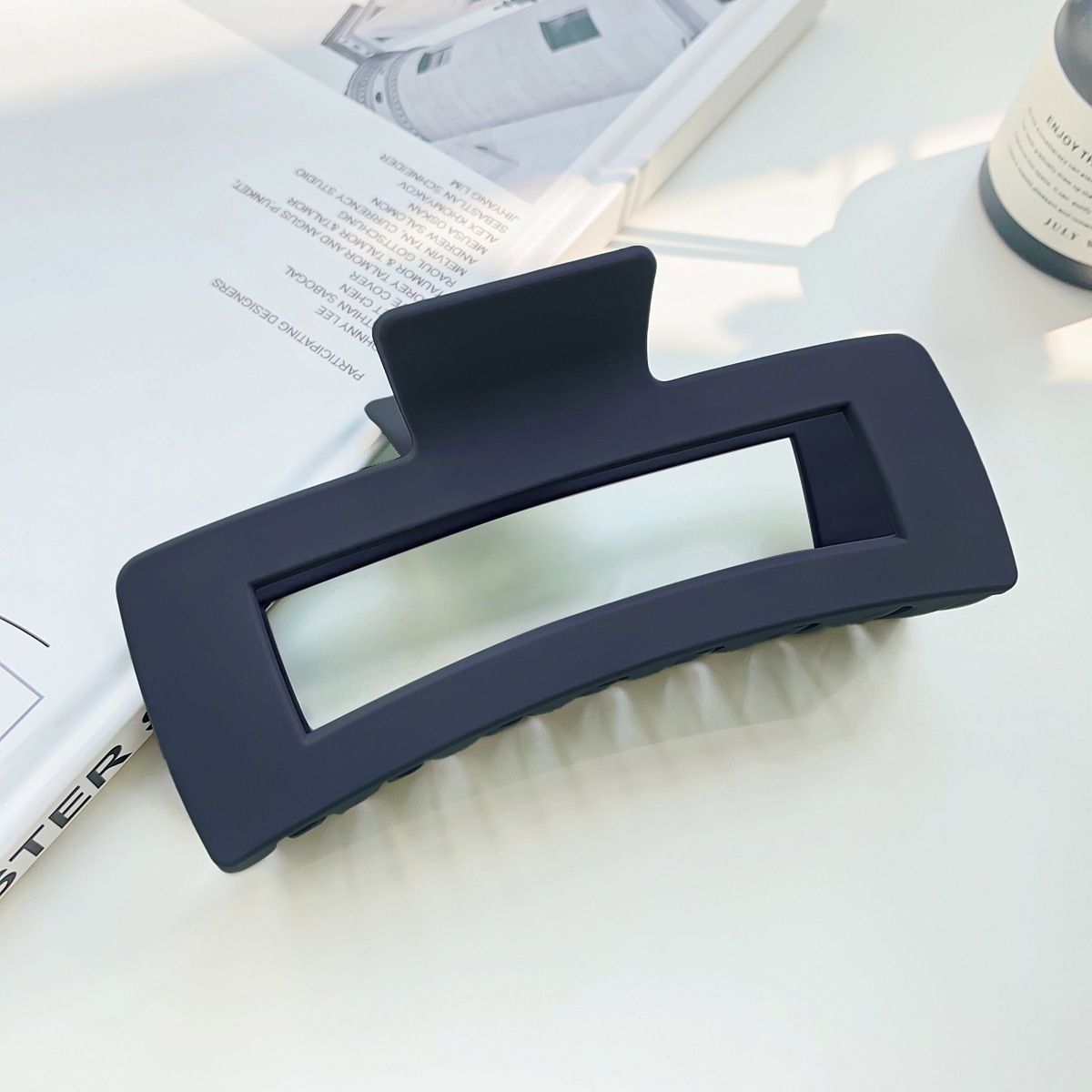 夏季超大号抓夹女糖果色13cm方形发夹后脑勺发量多鲨鱼夹头饰批发详情14