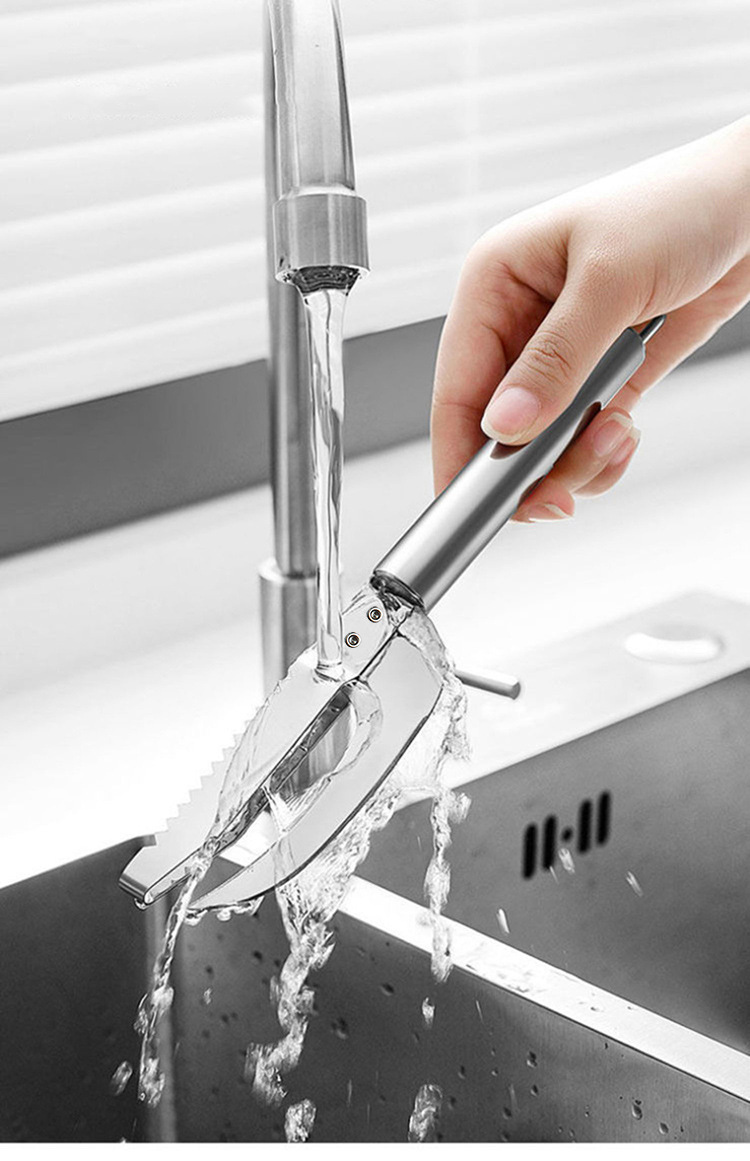 Stainless steel fish scale scraper, fish scale brush, fish scale scraper knife, fish scale removal tool, fish belly knife pic 7