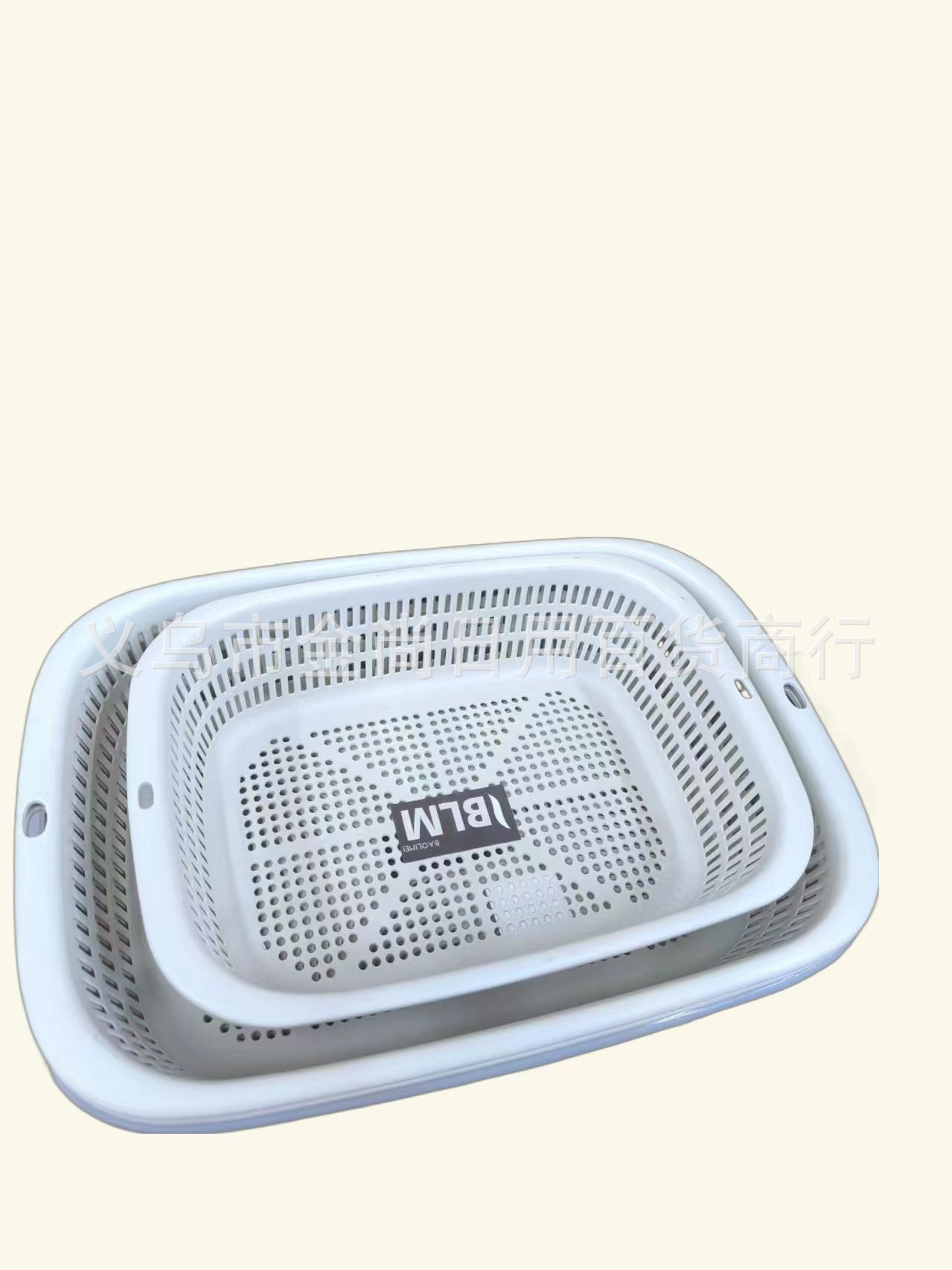 Plastic draining basket, household multi-functional storage basket, fruit and vegetable storage basket, draining basket, rectangular plastic storage pic 2