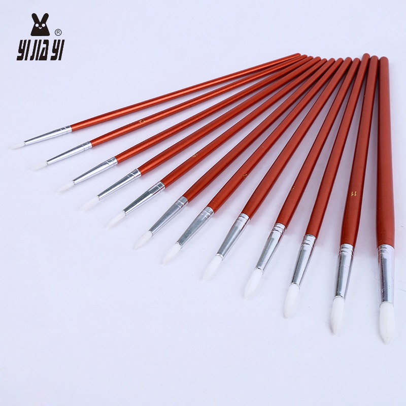 12 bamboo handle nylon bristle colored oil paint pointed brushes are selling well in wholesale trade from the manufacturer pic 9