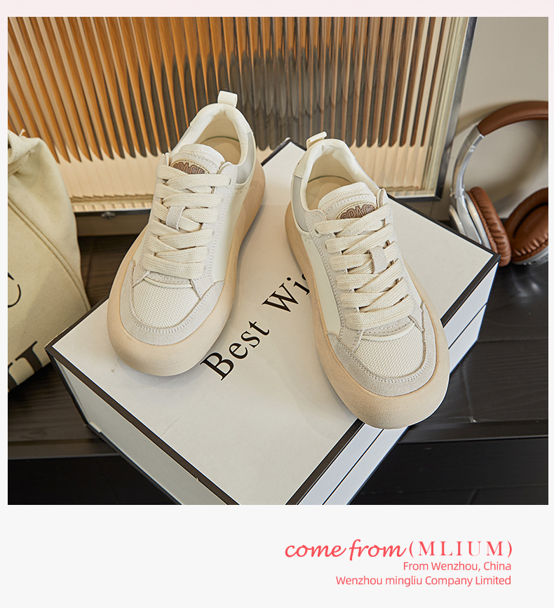 真皮做旧小白鞋女2025春季新款厚底板鞋休闲百搭星星女鞋复古单鞋详情31