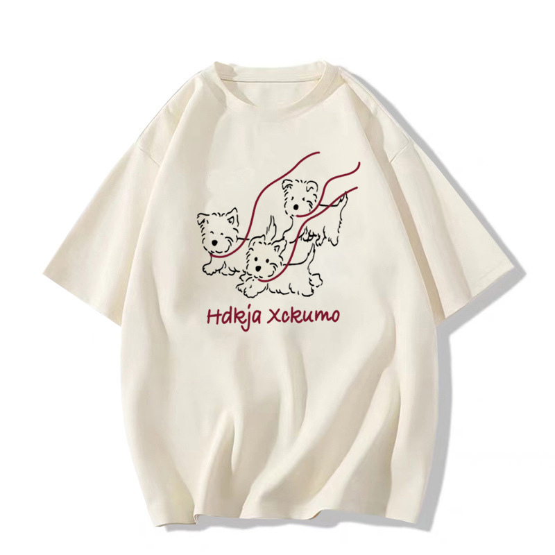 Verano 2025 nuevo estilo explosivo pesado pound algodón manga corta camiseta mujer diseño sentido nicho americano holgado media manga top pic 20