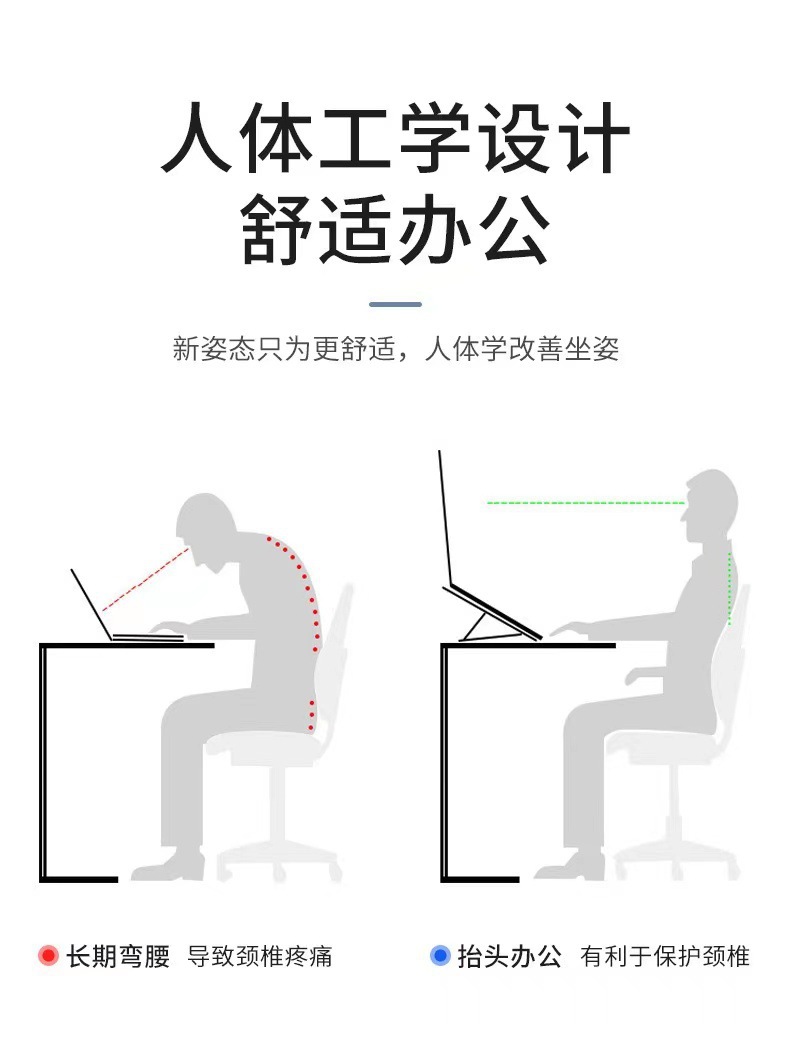 电脑笔记本支架 平板显示器托架 办公电脑通用折叠便携散热支撑架详情3