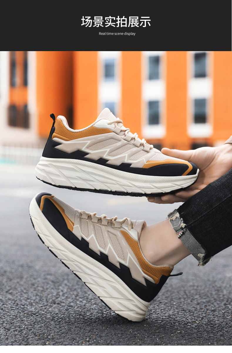 跨境外贸男鞋时尚百搭拼色老爹鞋厚底轻便休闲单鞋低帮运动跑步鞋详情9