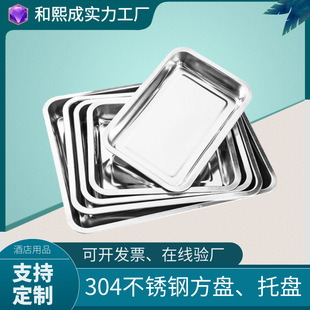 304不锈钢餐盘方形加厚加深带盖儿童学生饭盒餐具分格餐盒餐盘详情3