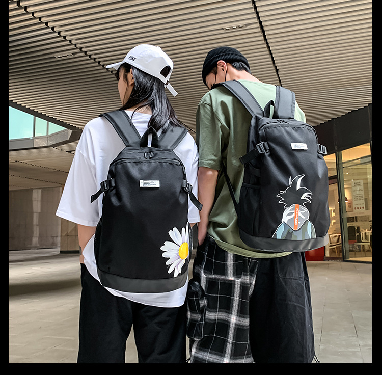 2021 Korean version fashionable couple style cartoon print cool backpack, large-capacity trendy schoolbag for junior and senior high school students pic 9
