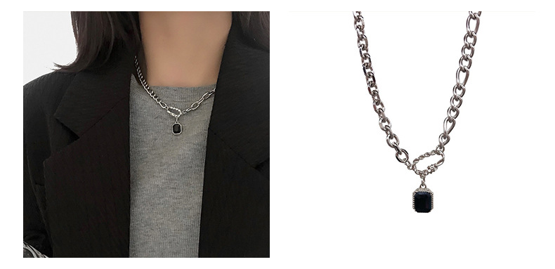 European and American hip-hop zircon collarbone chain, girl spice, ins titanium steel necklace, versatile, niche design, light luxury accessory pendant, pomelo ear pic 16