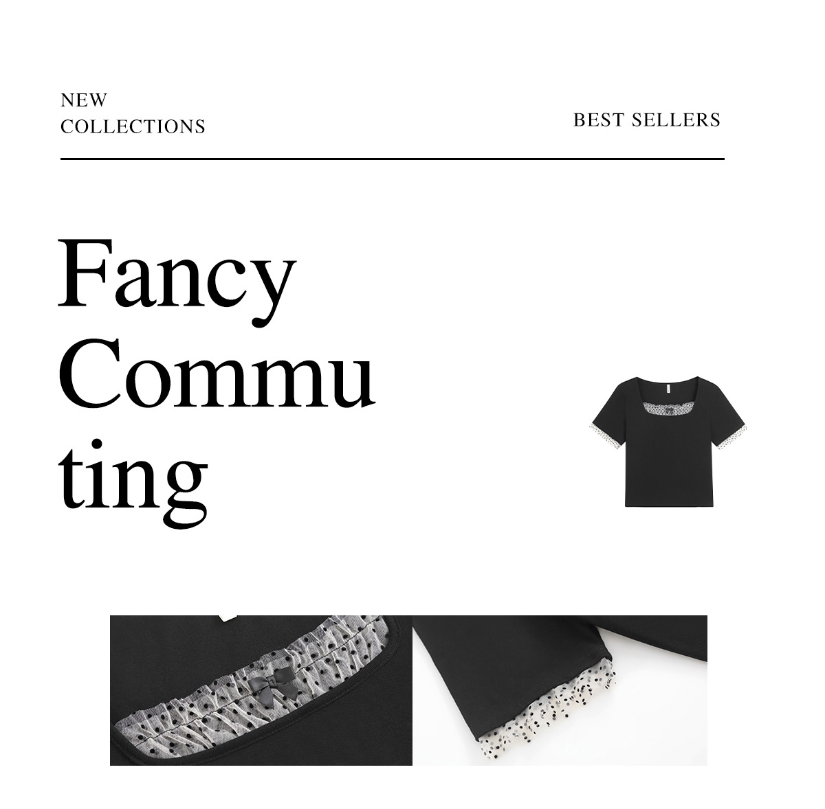 Light French style shoulder polka dot mesh patchwork top for plump girls, large size, slimming, versatile short-sleeved shirt 65378 pic 27