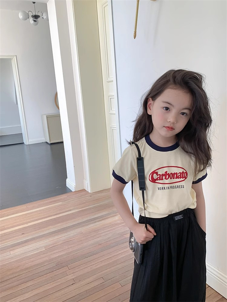 女童夏款短袖T恤女宝宝莫代尔印花卡通童装儿童圆领薄款面膜上衣详情22