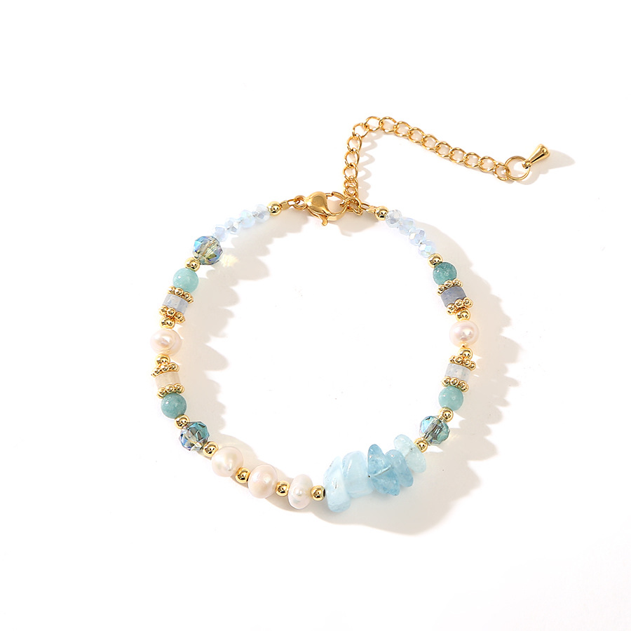 原创海蓝宝蓝水晶巴洛克珍珠项链轻奢饰品小众百搭气质复古锁骨链详情10