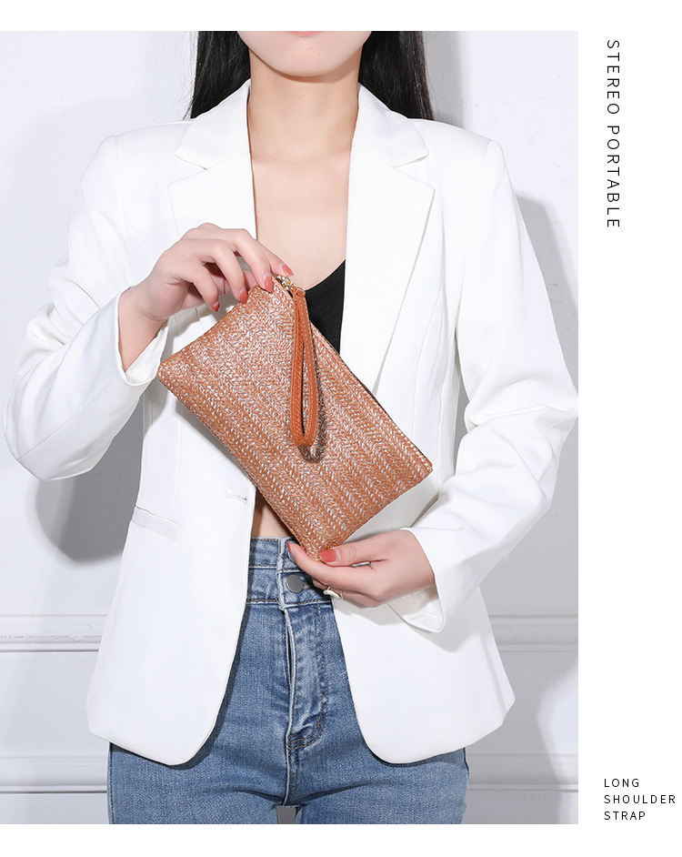 跨境风潮夏季新款女士草编包手拿包个性百搭大容量女士钱包超轻薄详情16