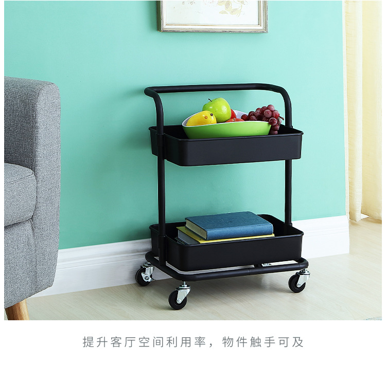 New kitchen and bathroom multi-layer storage rack, bathroom trolley, mobile and easy-to-organize rack, living room storage rack pic 14