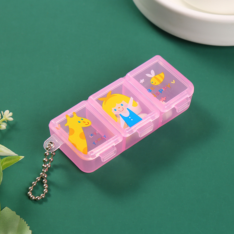 Creative cartoon pill box, simple three-compartment student one-day nutrition tablet storage box, exquisite medicine box wholesale pic 6