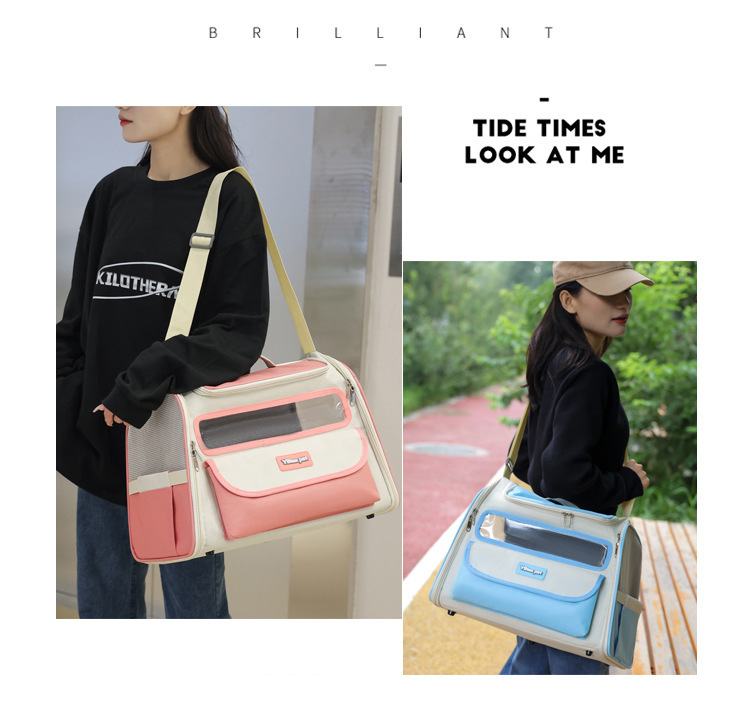 Pet bag for going out, portable single-shoulder cat travel bag, fashionable and simple, foldable, lightweight pet backpack and handbag pic 14