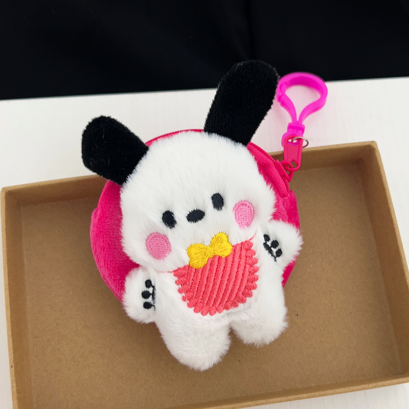 新款可爱毛绒迷你零钱包少女装饰挂件创意卡通耳机收纳包挂饰批发详情9