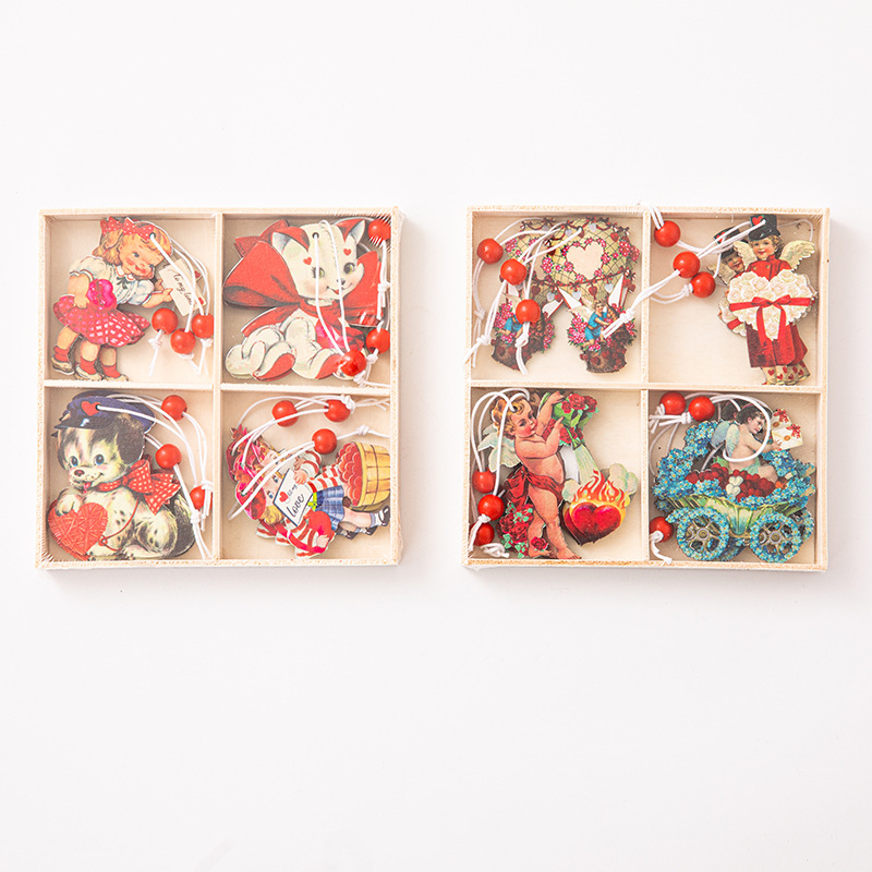 跨境新品情人节木质装饰品挂件 爱心情人节派对场景布置悬挂装饰详情8