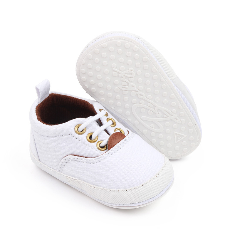 Spring and Autumn Soft rubber-soled multi-color canvas shoes, lace-up baby shoes, 0-1 year old infant casual shoes, walking shoes 2759 pic 32