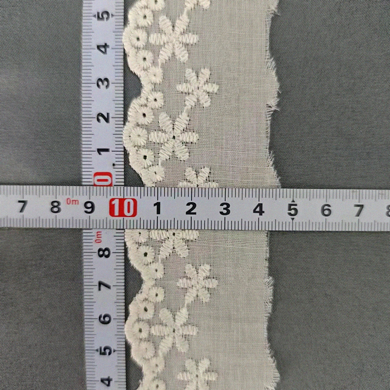 Wholesale of cotton embroidered lace, hollowed-out lace, embroidered skirt hem, clothing accessories, milk silk, perforated, barcode 2.5 pic 62