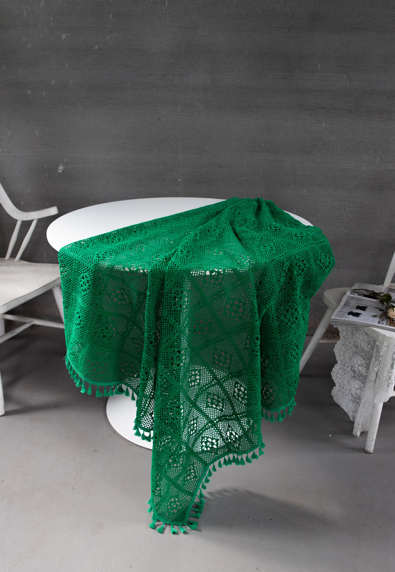 Korean hollowed-out crochet cotton thread woven tablecloths, square cultural art cross-border cover tablecloths, Taiwanese lace table MATS pic 28