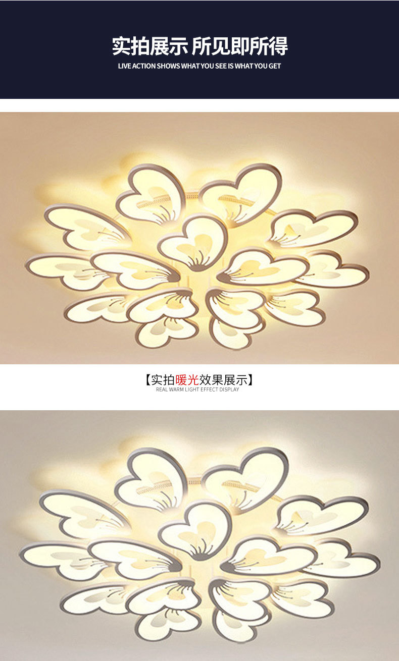 Wholesale of Nordic postmodern ceiling lamps, living room lamps, led bedroom lamps and warm acrylic lighting fixtures pic 12