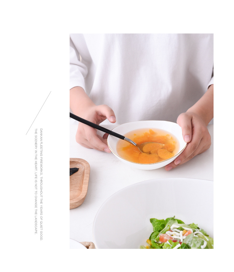 【白玉玻璃瓷纯白船形系列】雅致风格螺纹元宝碗沙拉碗详情7