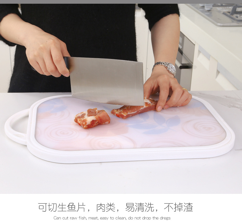 Plastic cutting board, household kitchen cutting board, baby food cutting board, meat, vegetable and fruit cutting board with scale and groove pic 13