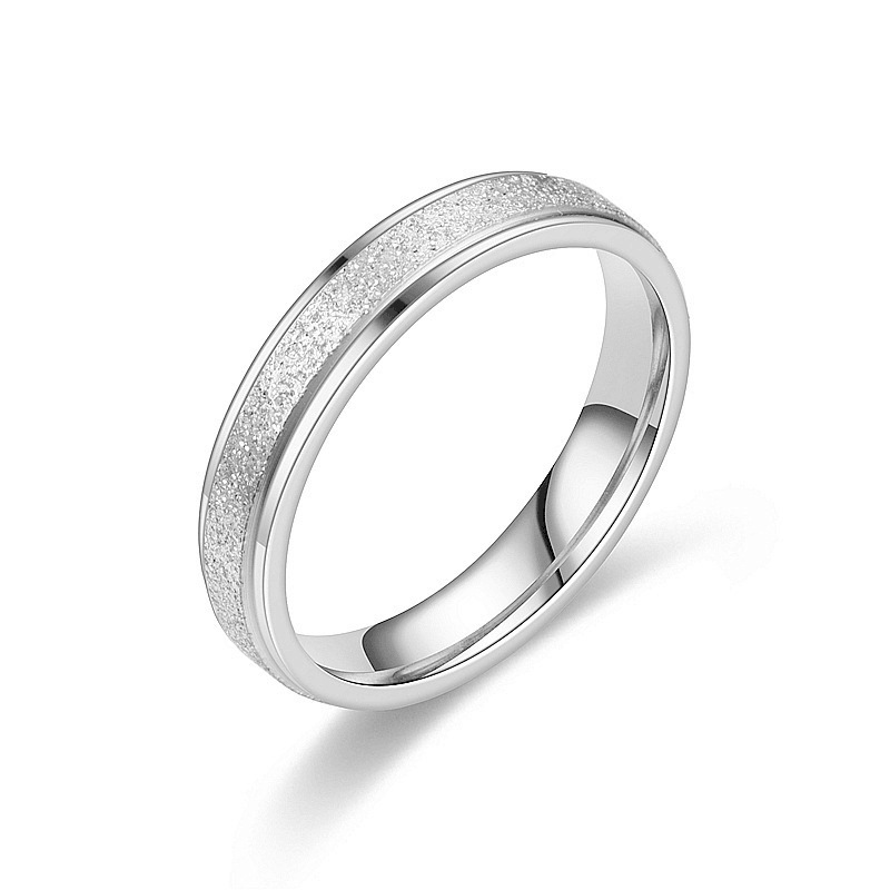 ing Trend European and American niche titanium steel frosted rings, Korean style fashionable couple rings for women, cross-border jewelry for men/domestic trend products pic 15