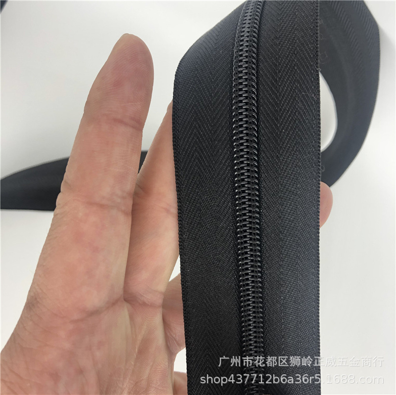 5 # nylon wide zipper, black 4cm, 5cm, 6cm, 7cm thick tent bag wide edge zipper pic 3